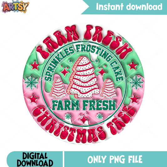 Farm fresh christmas png, christmas tree png, pink christmas png - Copy
