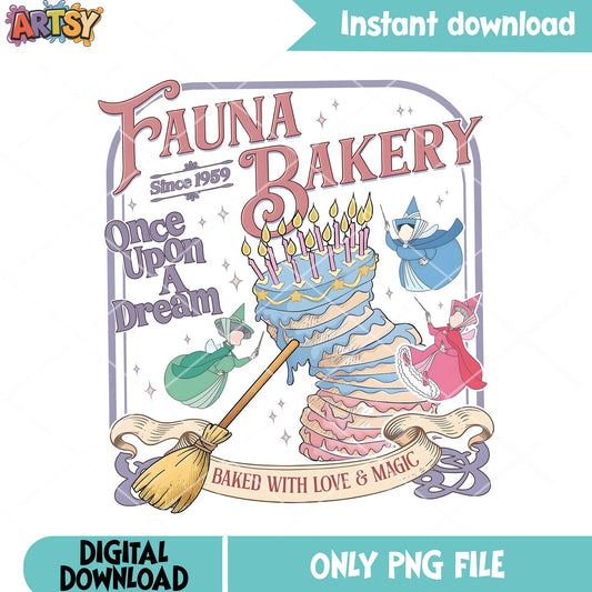 Fauna since bakery png, happy birthday png, sleeping beauty png