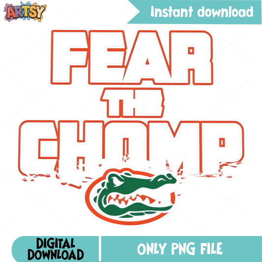 Fear The Chomp Florida Gators PNG, Gators Football PNG, UF PNG