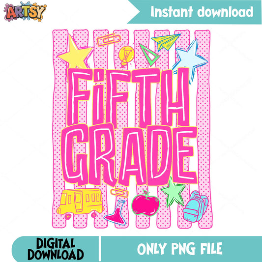 Fifth Grade PNG, Back To School PNG, Teacher Student PNG