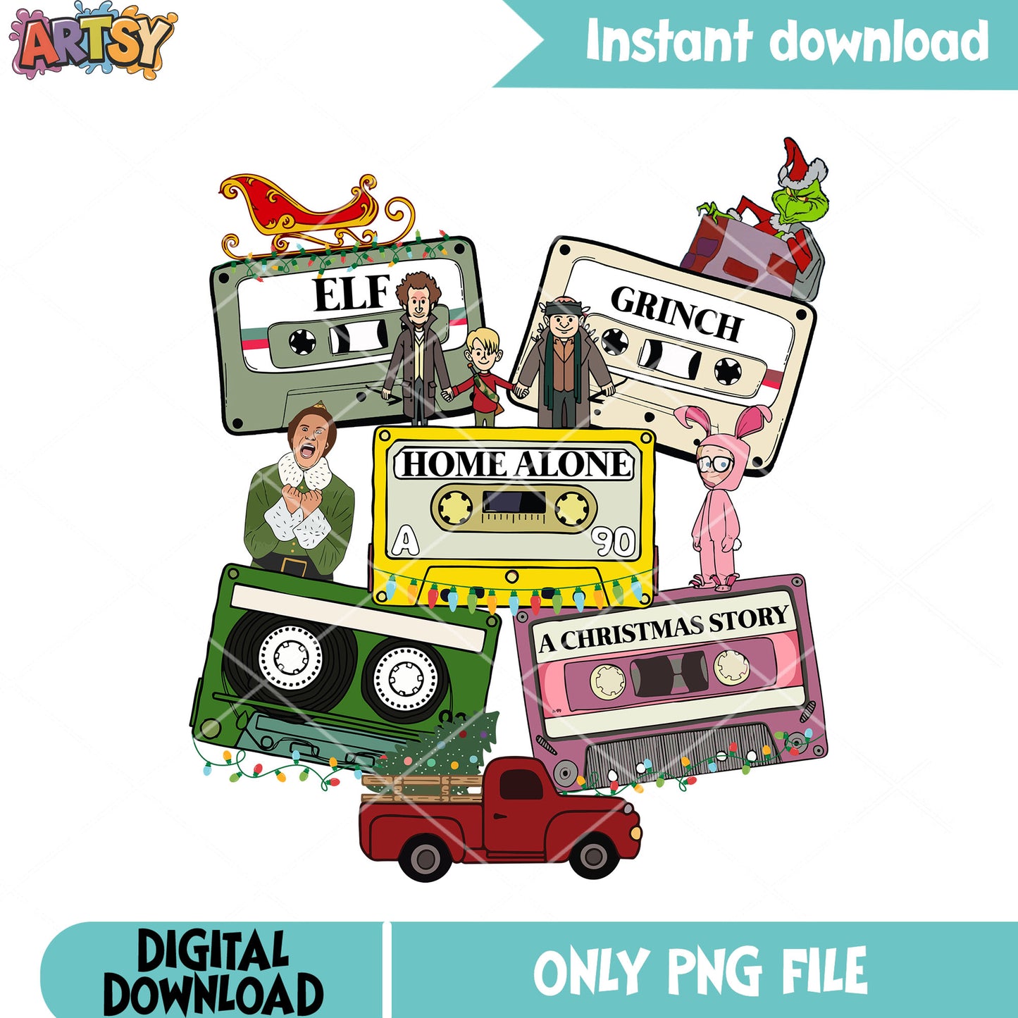 Film day on christmas png, home alone png, the grinch png