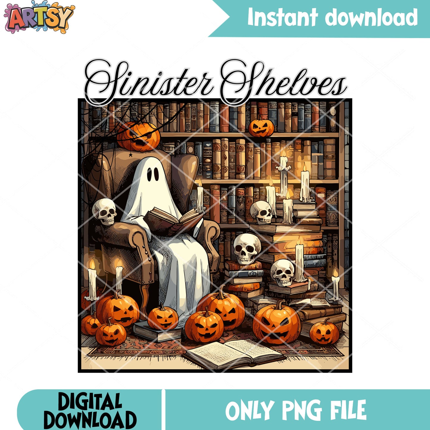 Finisher shelves png, jack o lantern png, scary night png