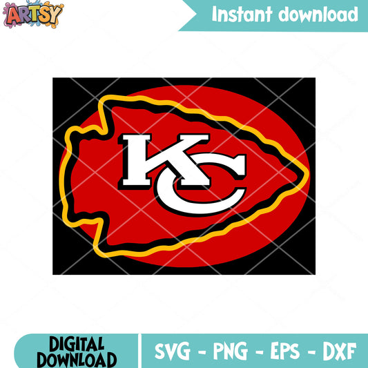 Fire arrow head team svg, afc west svg, Kansas city chief svg
