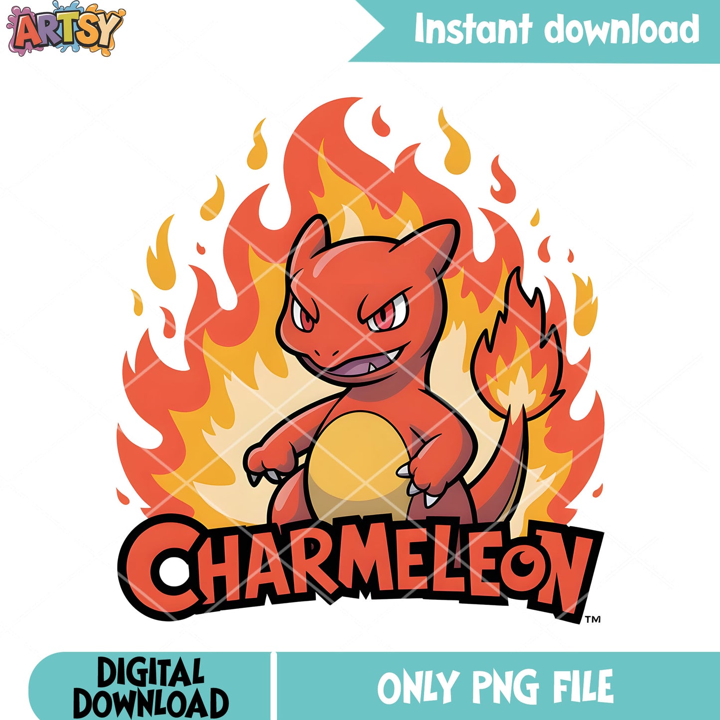 Fire poster charmeleon png, pokemon card png, pokemon charmelon png