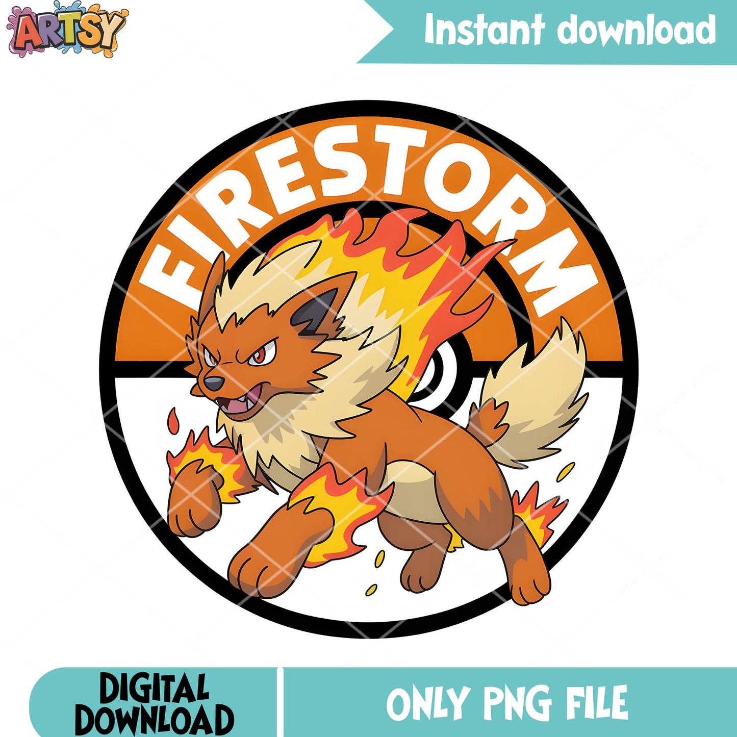 Fire wolf acarine pokeball png, pokemon poster png, pokeball png