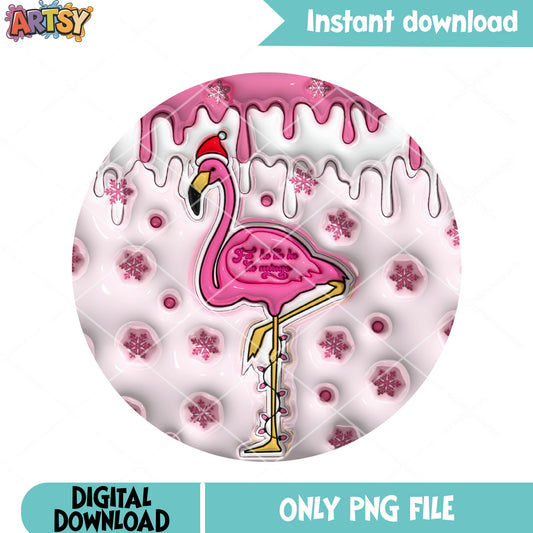 Flamingo christmas decorations​ png, flamingo pink png, flamingo png - Copy