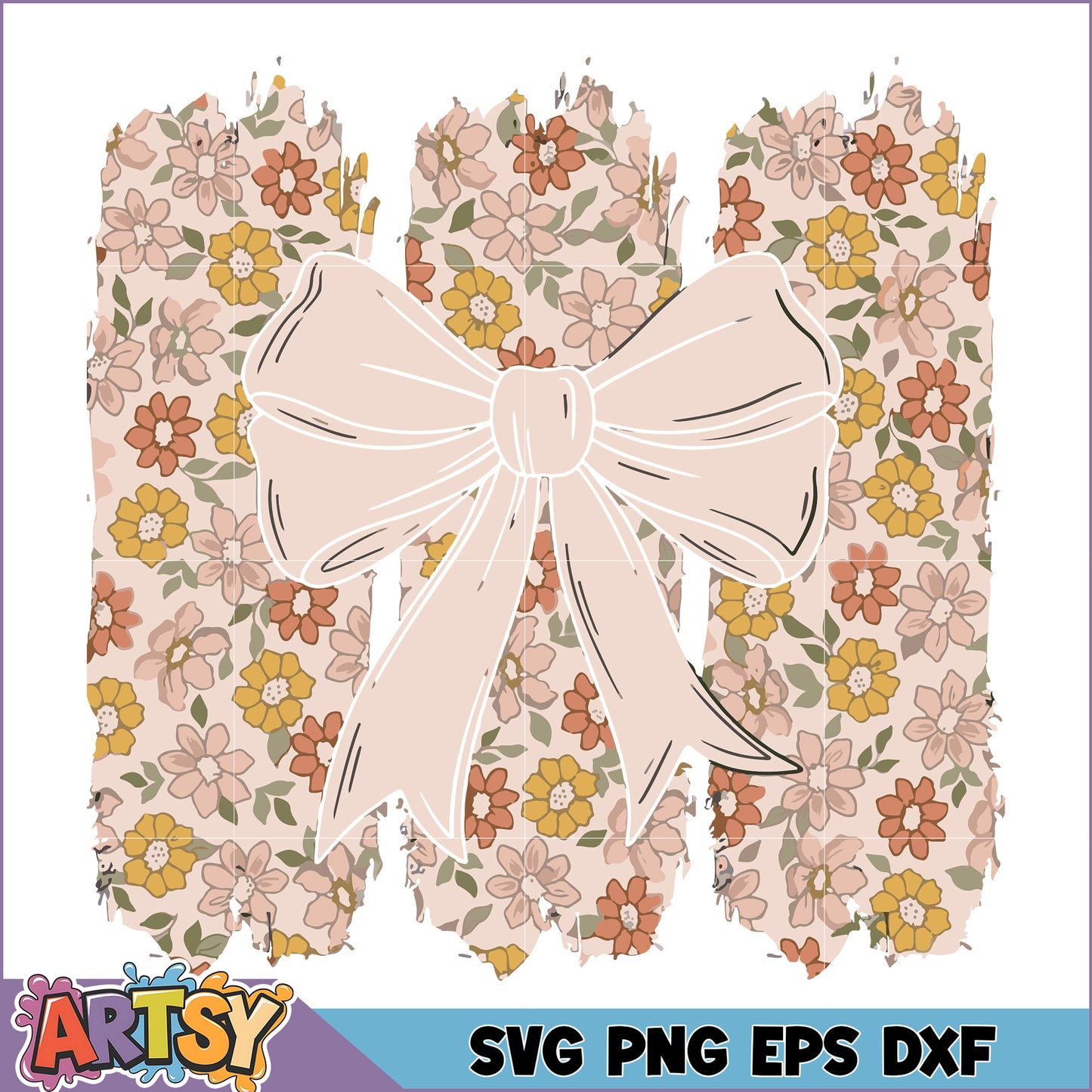 Floral Bow SVG Design Element