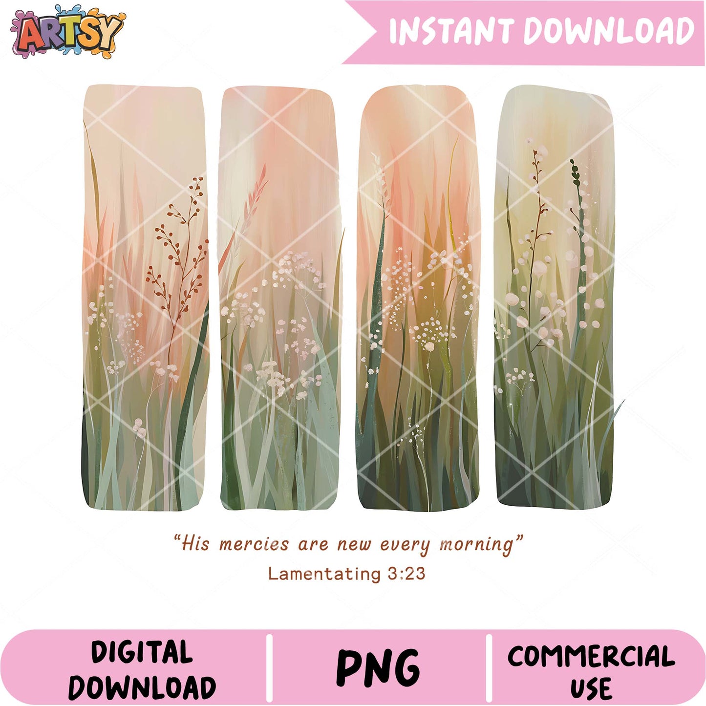 Floral PNG Design Instant Download