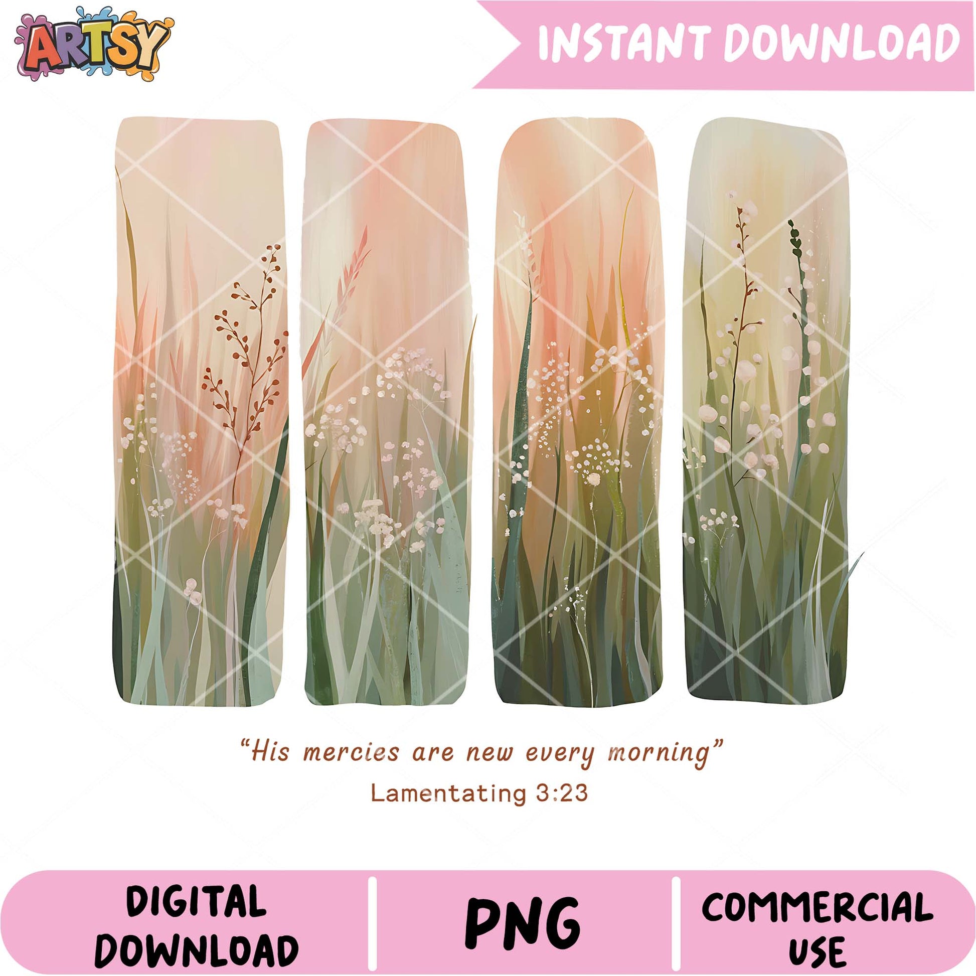 Floral PNG Design Instant Download