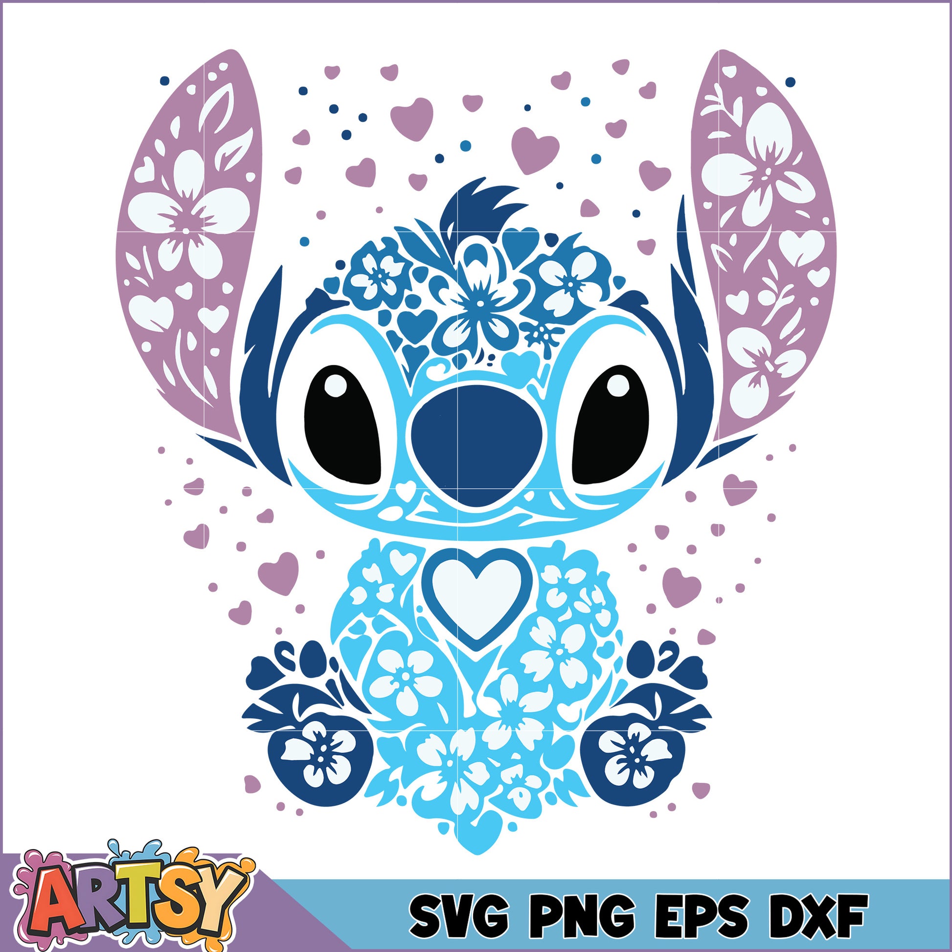 Floral Stitch SVG Cut File Design