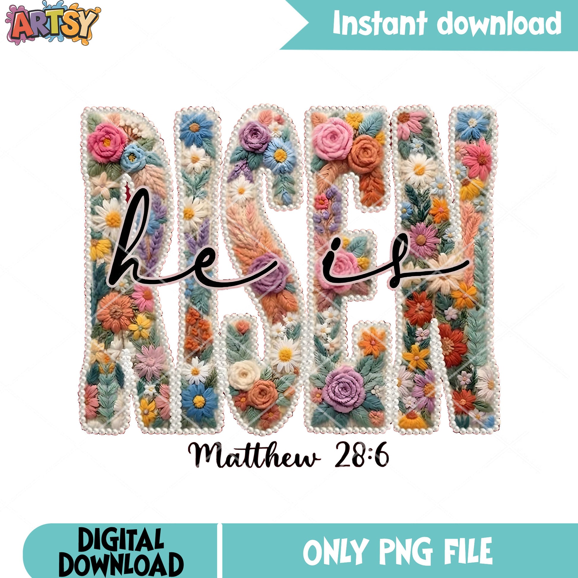 Floral he is risen png, he is risen png, Christian png