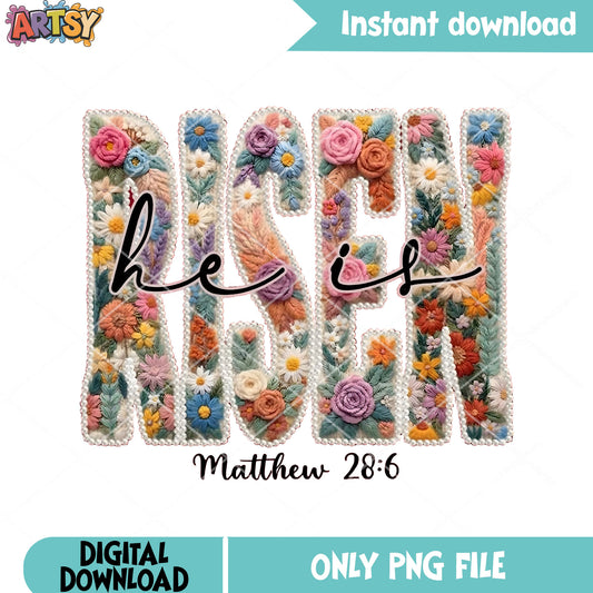 Floral he is risen png, he is risen png, Christian png