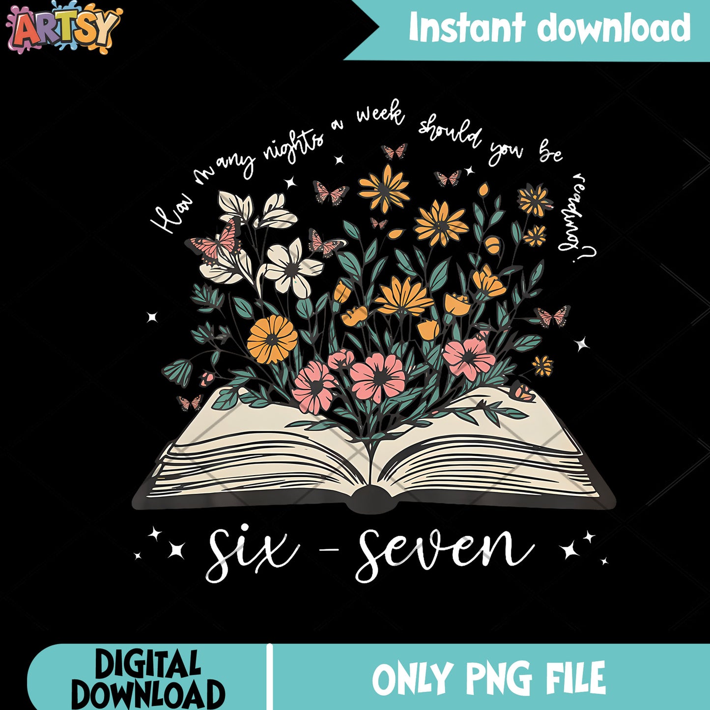 Flower six seven book spring png, six seven png, daisy flower png