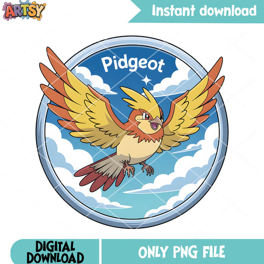 Flying bird pidgeot png, pokemon poster png, pokemon pidgeot png