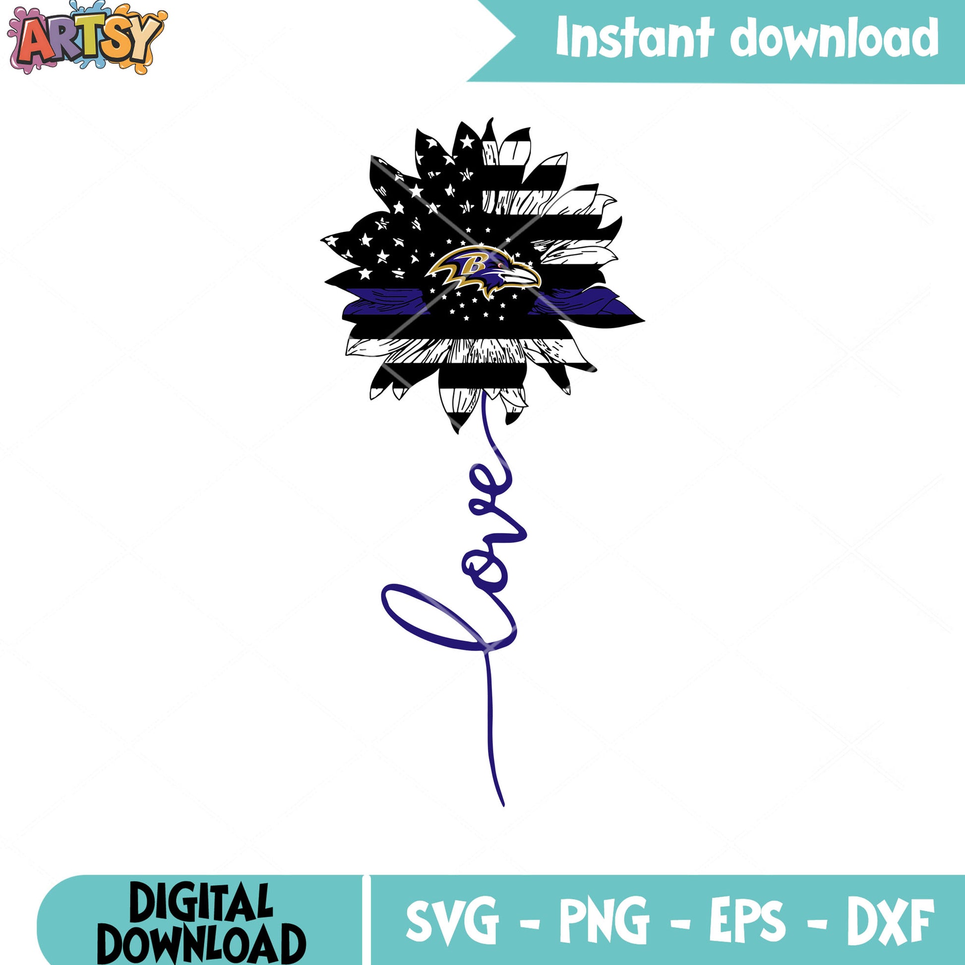 Football America flags svg. ravens baltimore svg, Sunflower svg