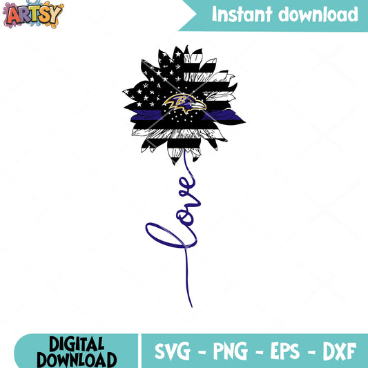 Football America flags svg. ravens baltimore svg, Sunflower svg