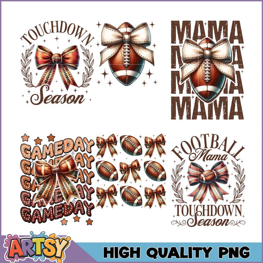 Football Mama PNG Bundle Gameday & Touchdown Designs