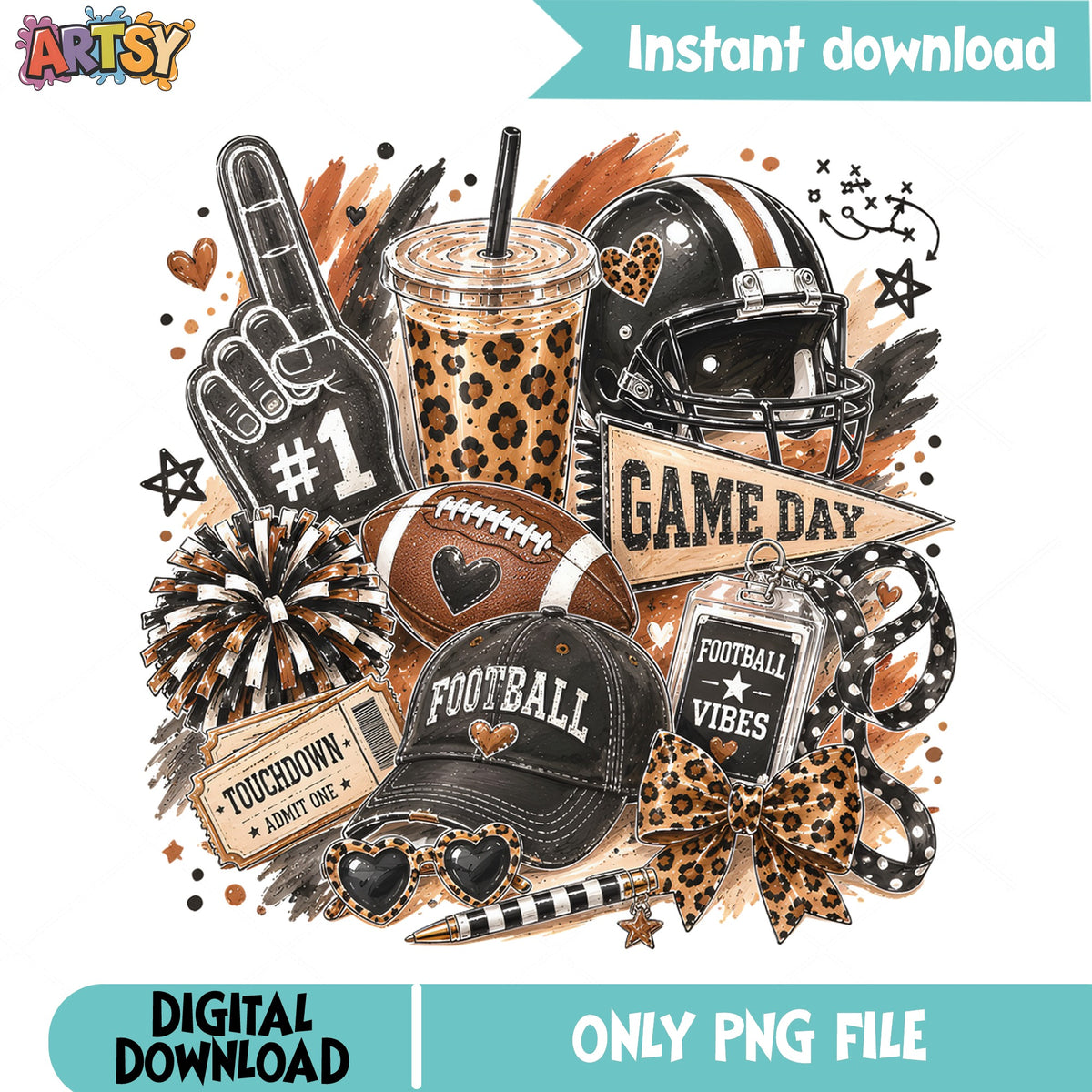 Football Game Day PNG, Football Vibes Sublimation, Game Day PNG