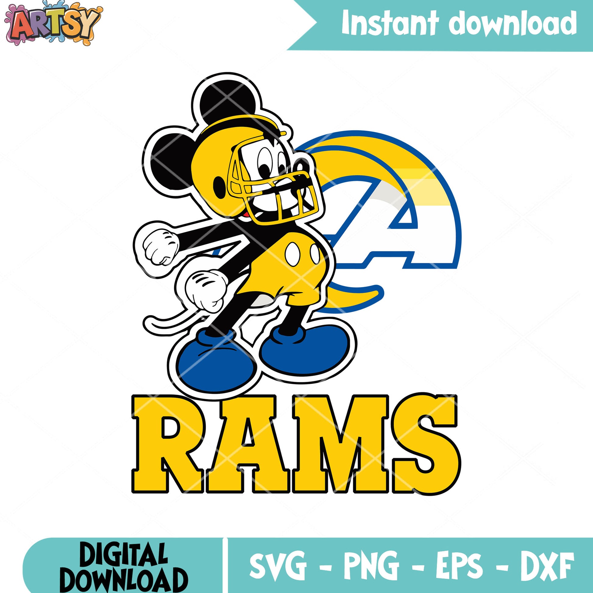 Football disney la nfl svg, Los angeles rams svg, mickey mouse svg