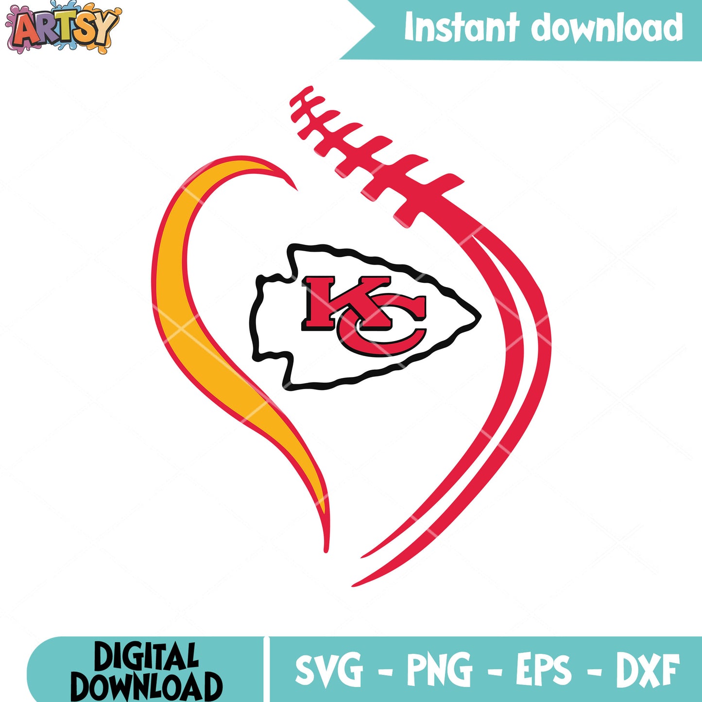 Football pattern logo kc svg, kc chiefs svg, nfl logo svg