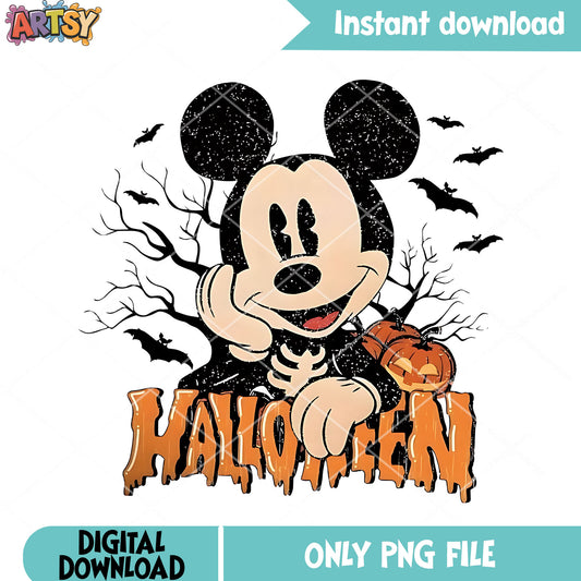 Forest cursed mickey png, scary bats png, disney character png