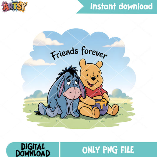 Forever friends duo pooh eeyore png, winnie the pooh png, eeyore png