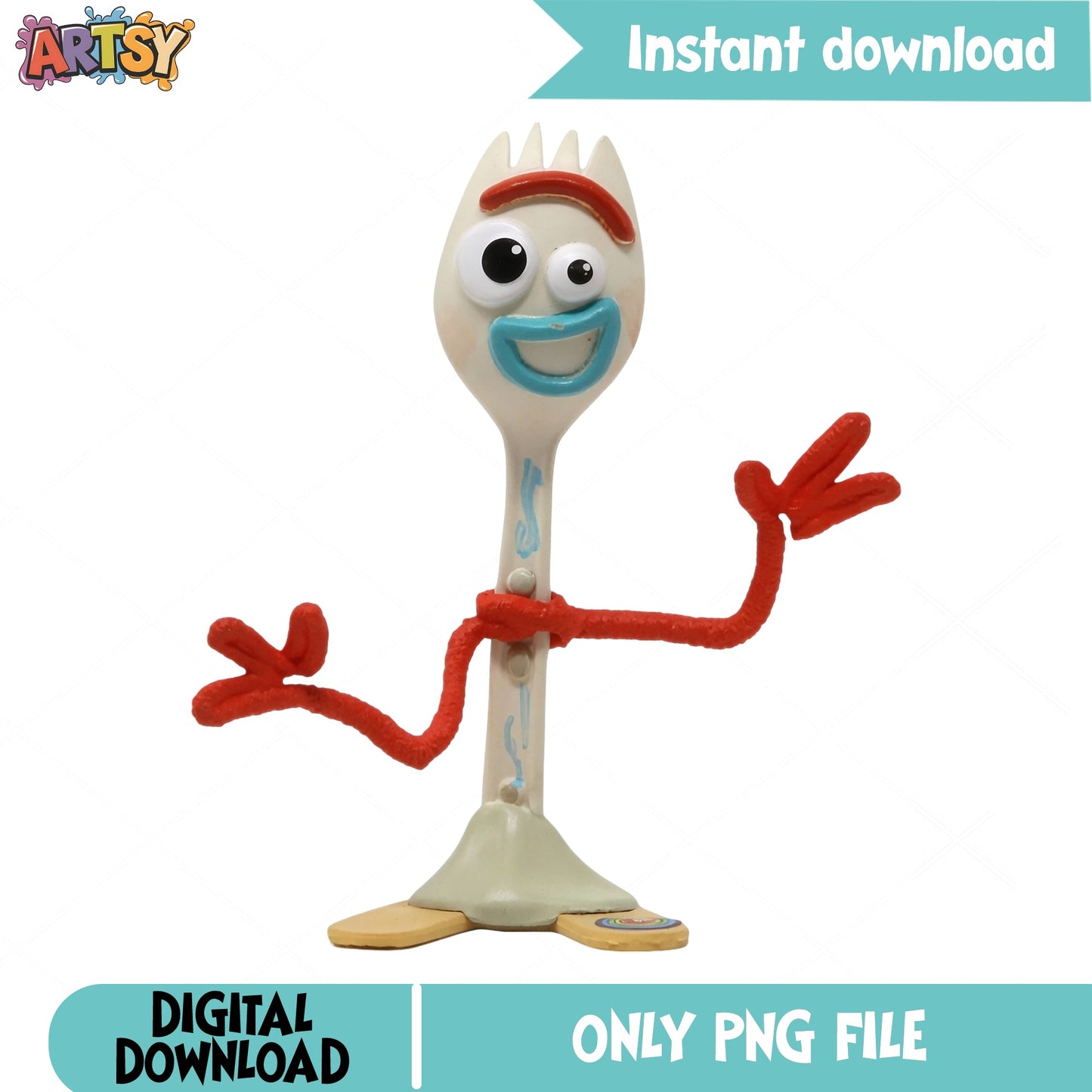Forky Toy Story PNG, Disney Pixar Character PNG, Instant Download PNG