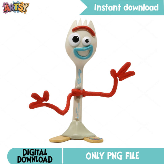 Forky Toy Story PNG, Disney Pixar Character PNG, Instant Download PNG