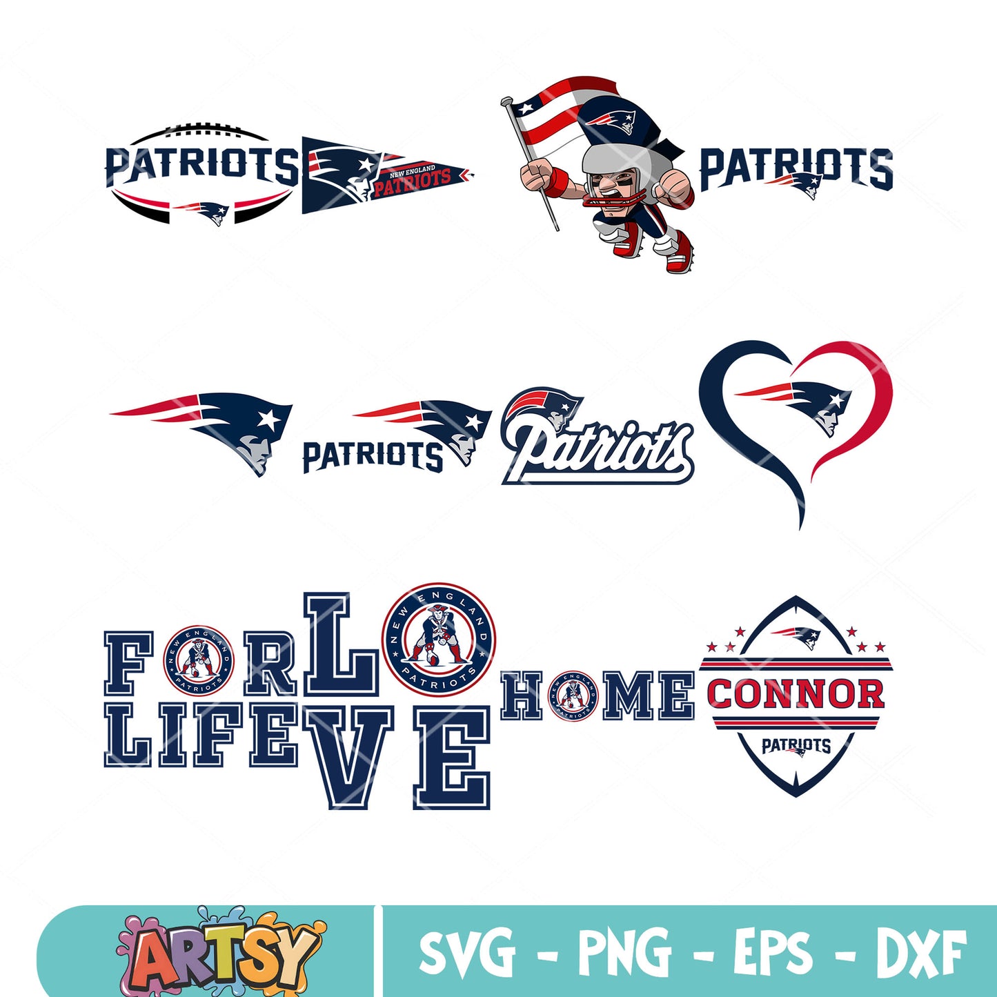For love patriots bundle svg, new england patriots svg, NFC svg