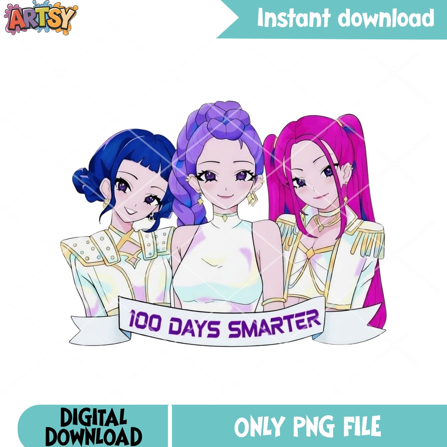 Formal smarter huntrix kpop png, huntrix girls png, 100 day smarter png