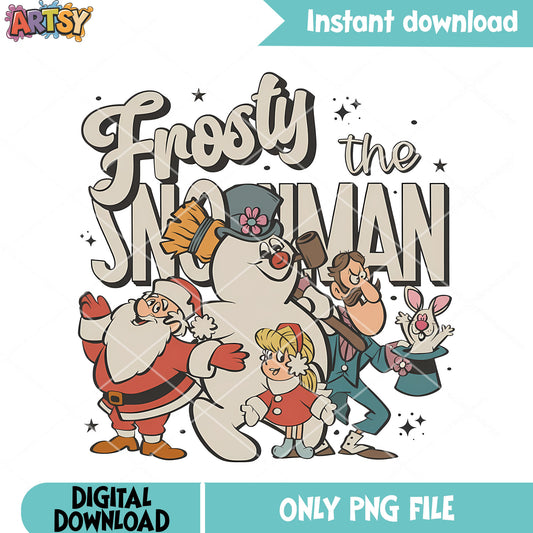 Forsty the snowman png, santa claus png, happy christmas png
