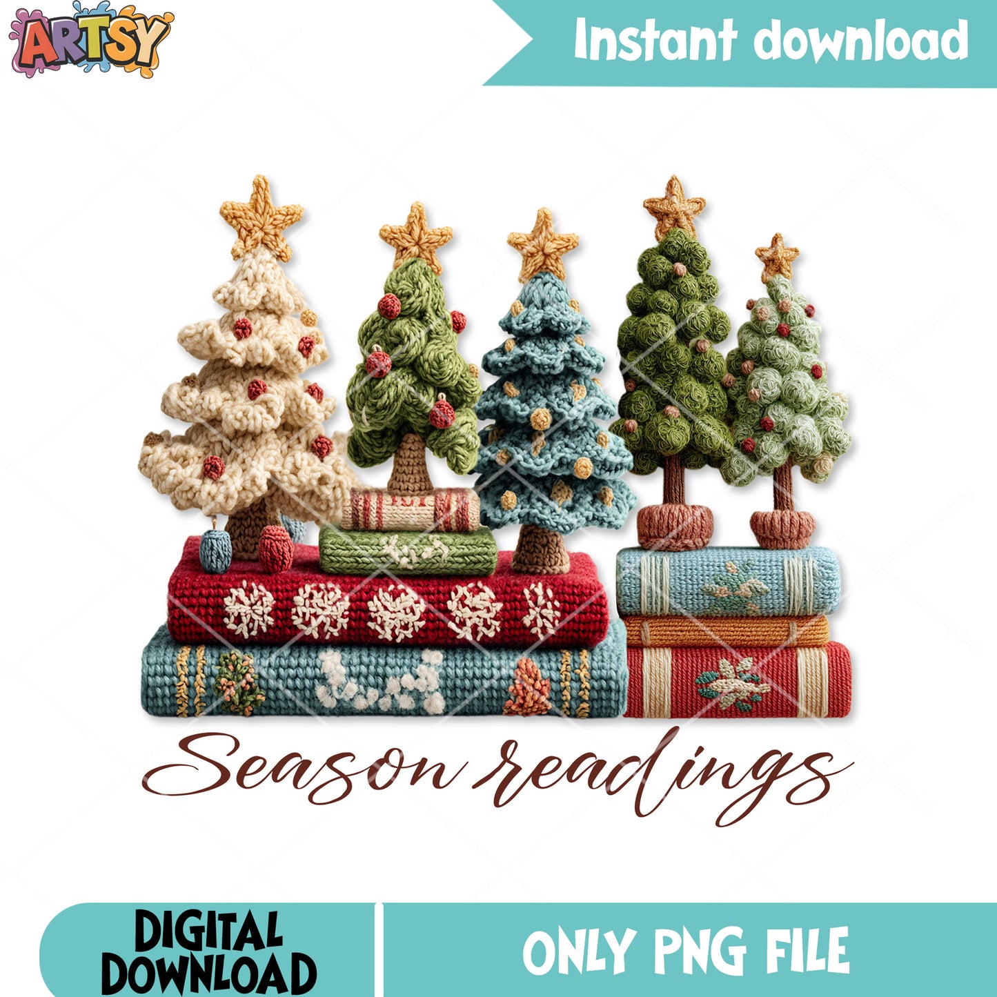 Four type of christmas tree png, best xmas books​ png, christmas png