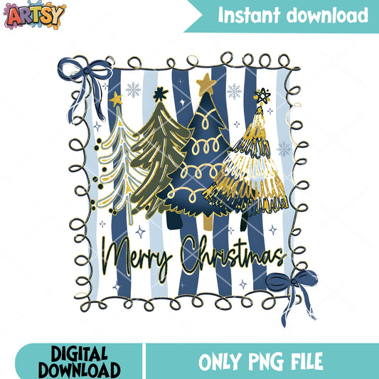 Four type of christmas tree png, pine tree png, snowflake png