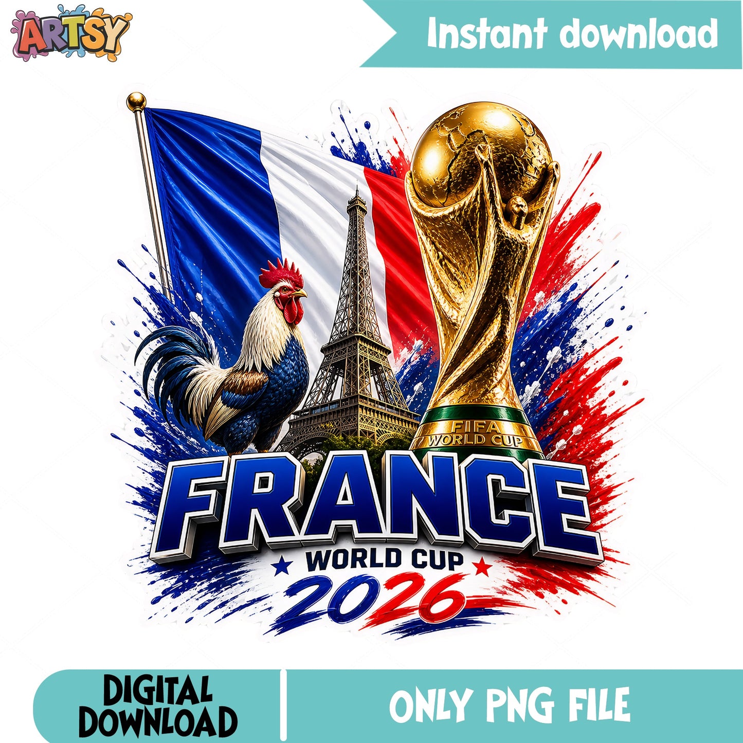 France World Cup 2026 PNG, France Soccer Fan Shirt PNG, FIFA PNG