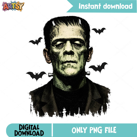 Frankenstein Monster Halloween PNG, Horror PNG, Spooky PNG
