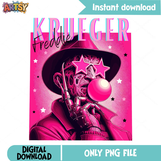 Freddie Krueger Pink PNG, Horror Halloween PNG, Bubblegum PNG