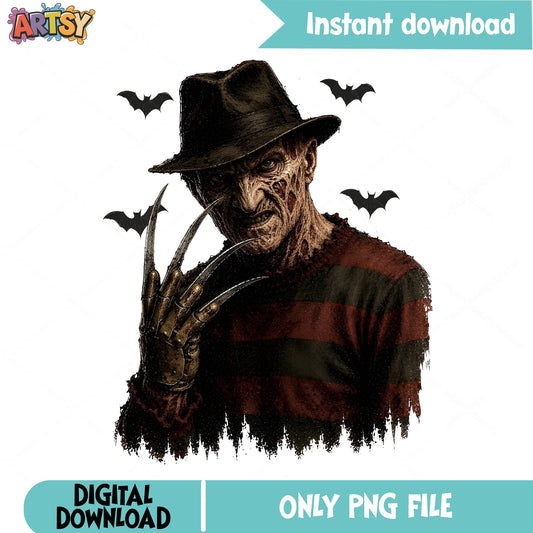 Freddy Krueger Halloween PNG, Horror Movie PNG, Nightmare PNG