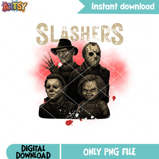 Freddy krueger character png, michael myers png, chucky doll png