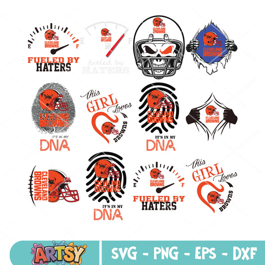 Fueled by haters bundle svg, browns cleveland bundle svg, skull bundle svg