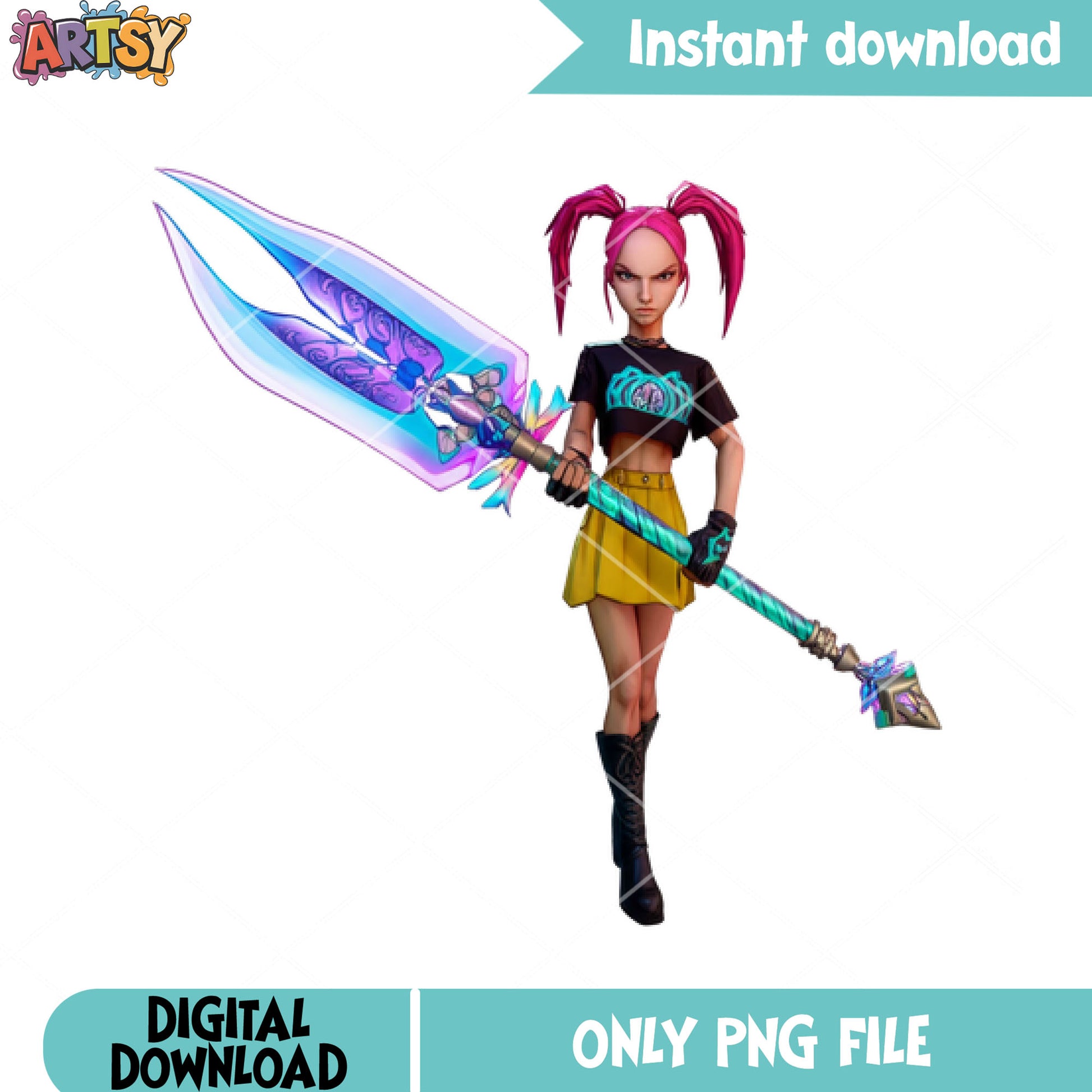 Fugde ugly mira weapon png, huntrix mira png, kpop demon hunters png