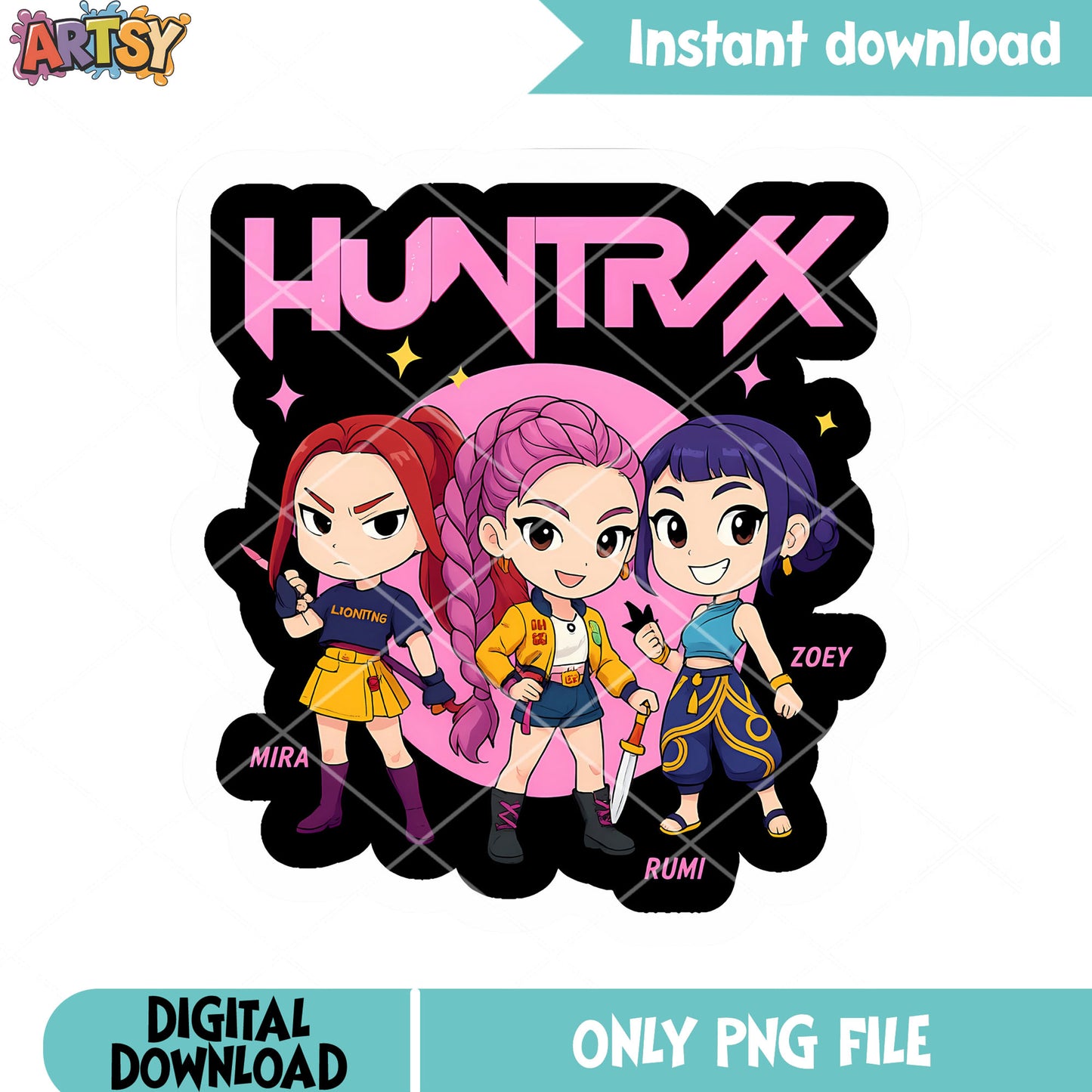 Full moon huntrix night png, kpop demon hunters png, huntrix kpop png