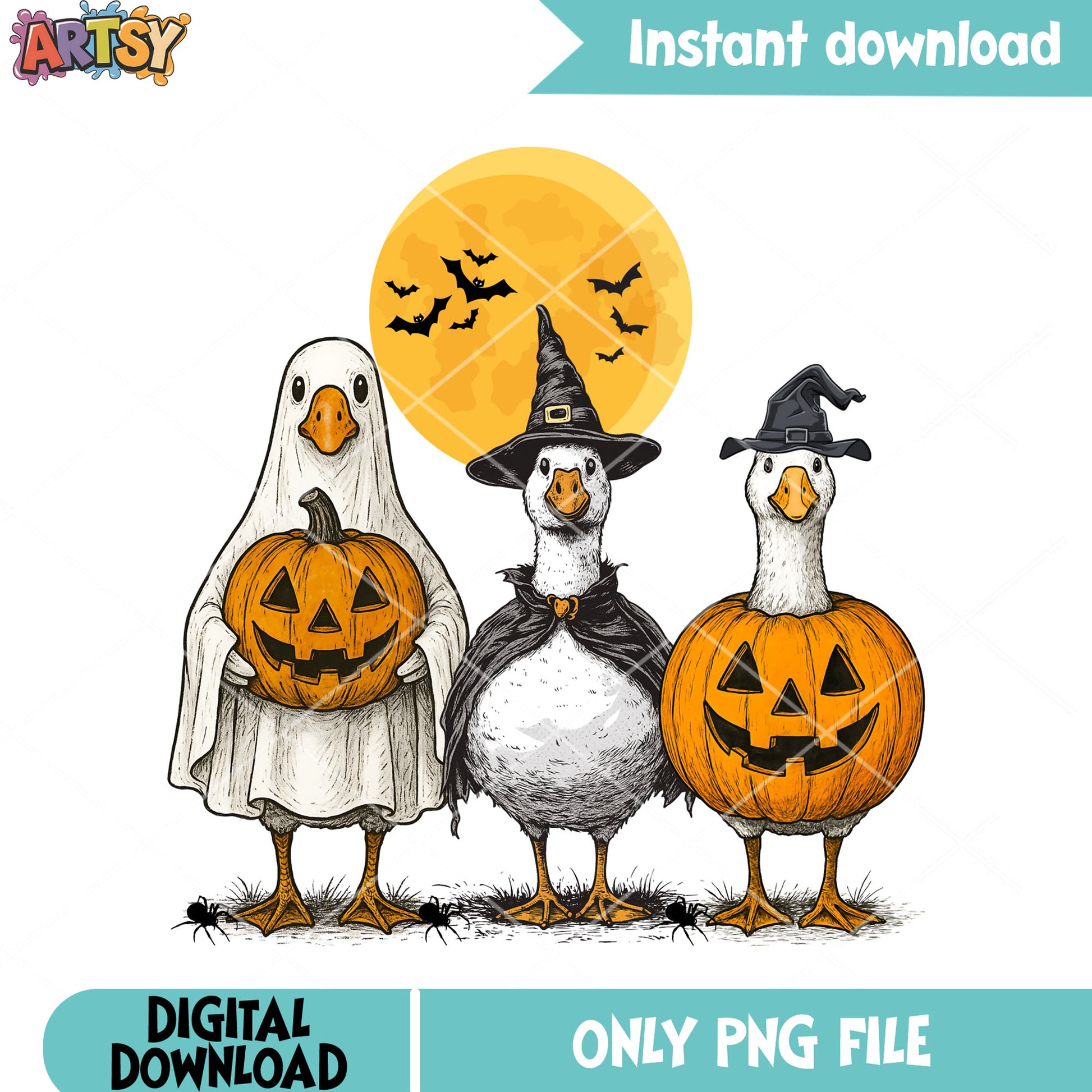 Full moon night scary bats png, ghost blanket png, jack o lantern png
