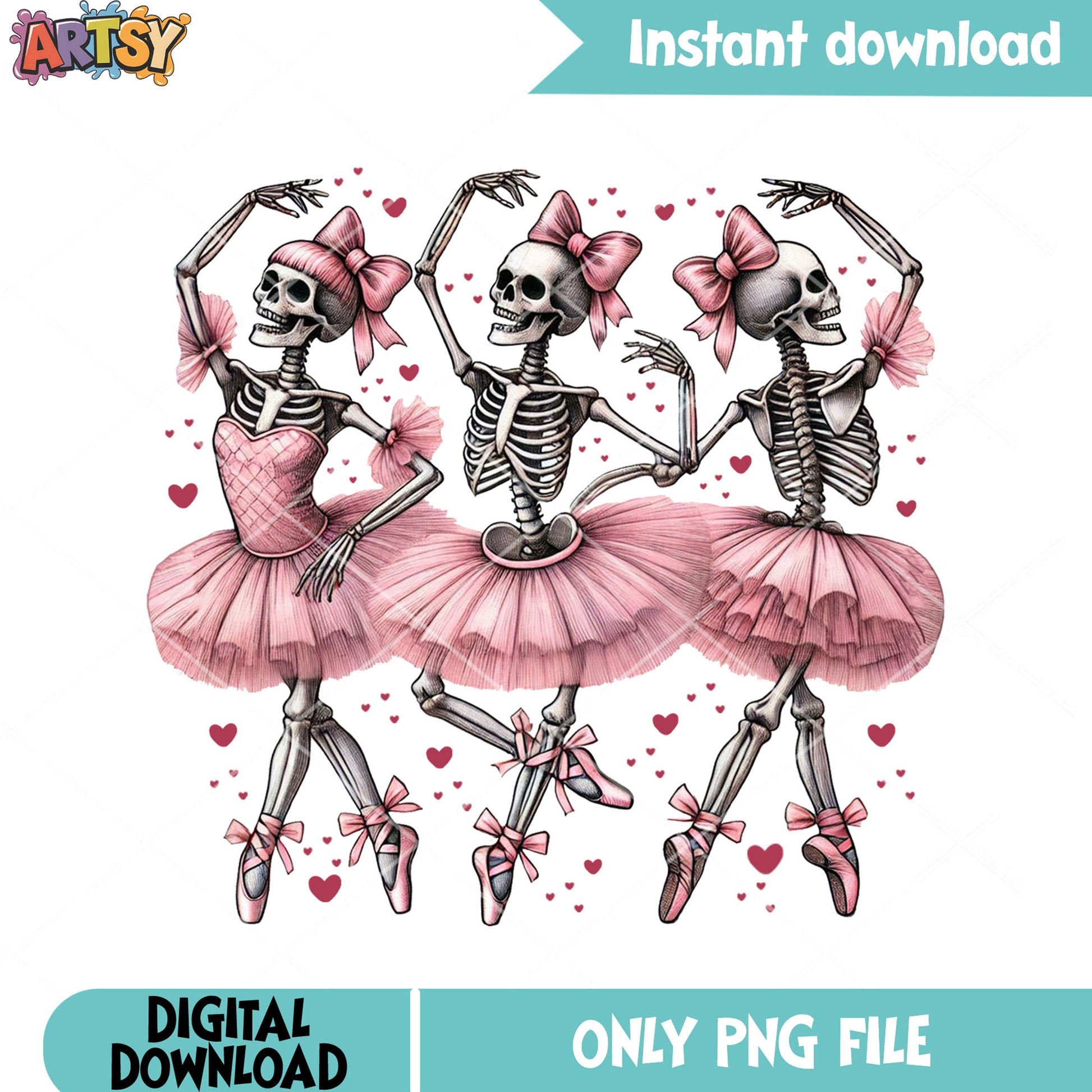 Funnu skeleton ballet png, valentine vibes png, valentine day png