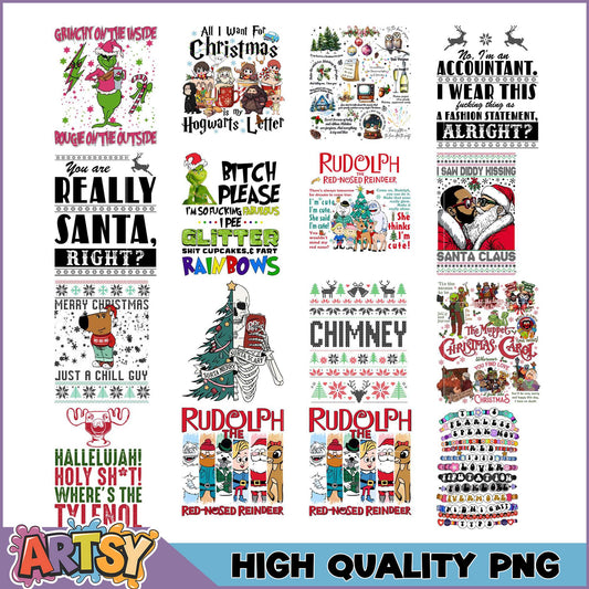 Funny Christmas PNG Bundle High Quality Designs