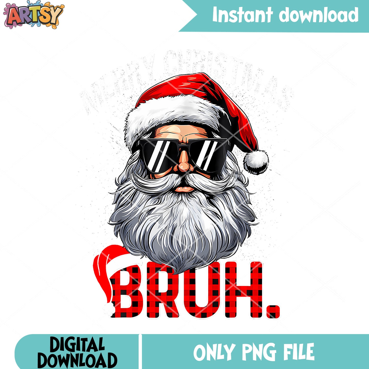 Funny Christmas Red Plaid png, santa claus png, santa hat ​png