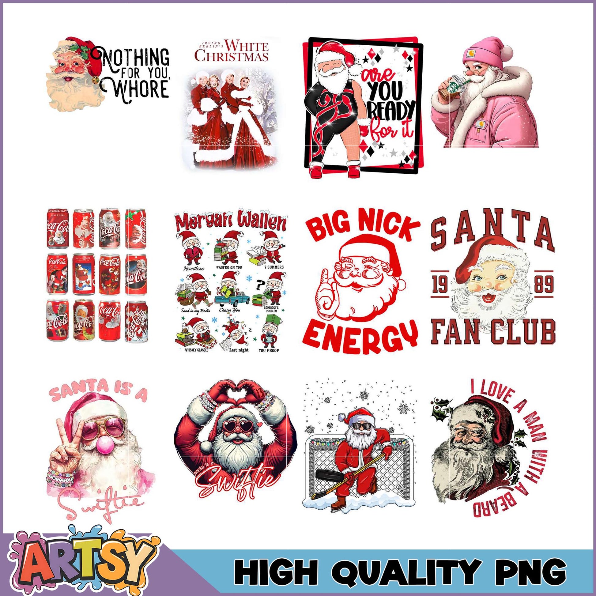 Funny Santa PNG Bundle High Quality Images