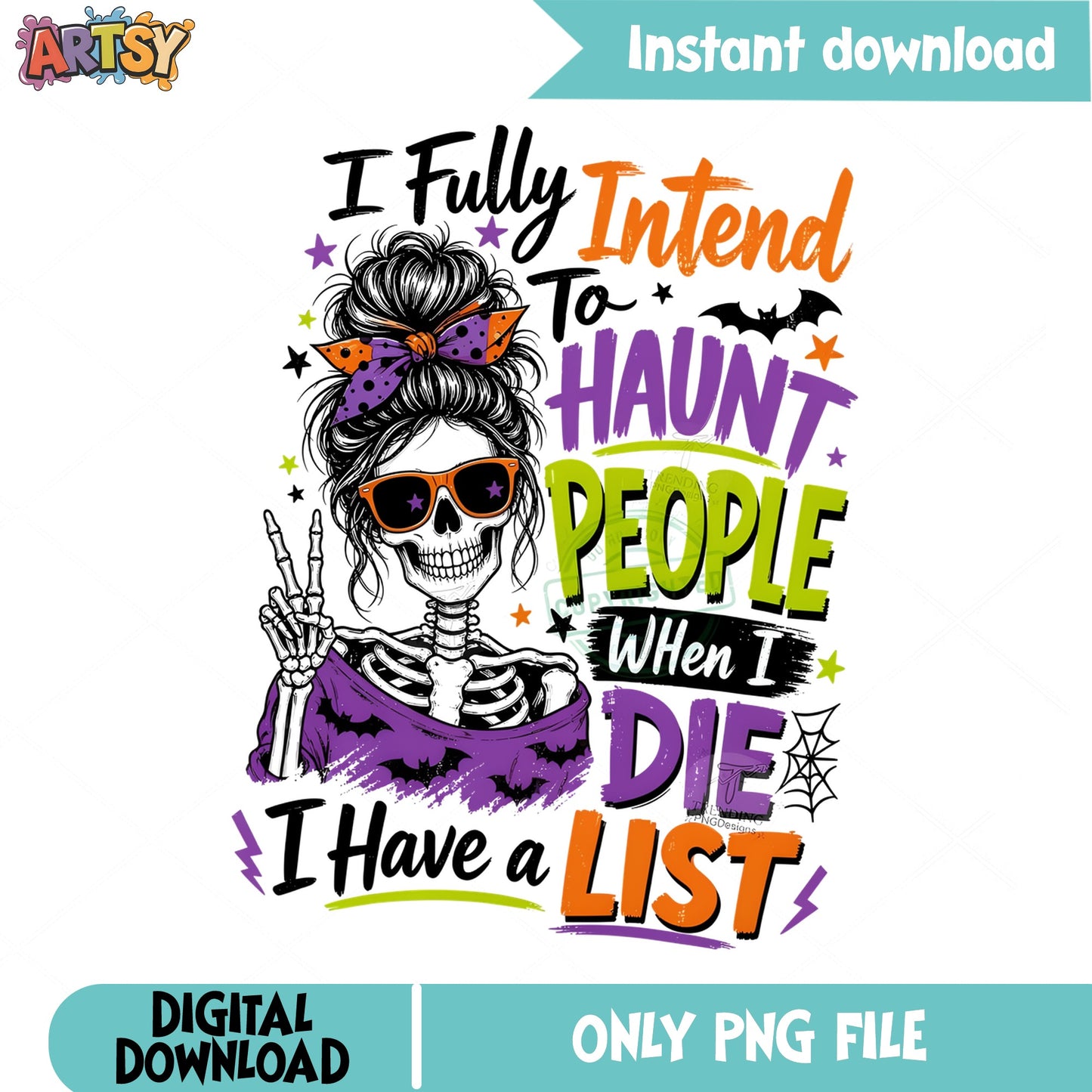 Funny Halloween Skeleton Messy Bun PNG, Haunt People PNG, Halloween PNG