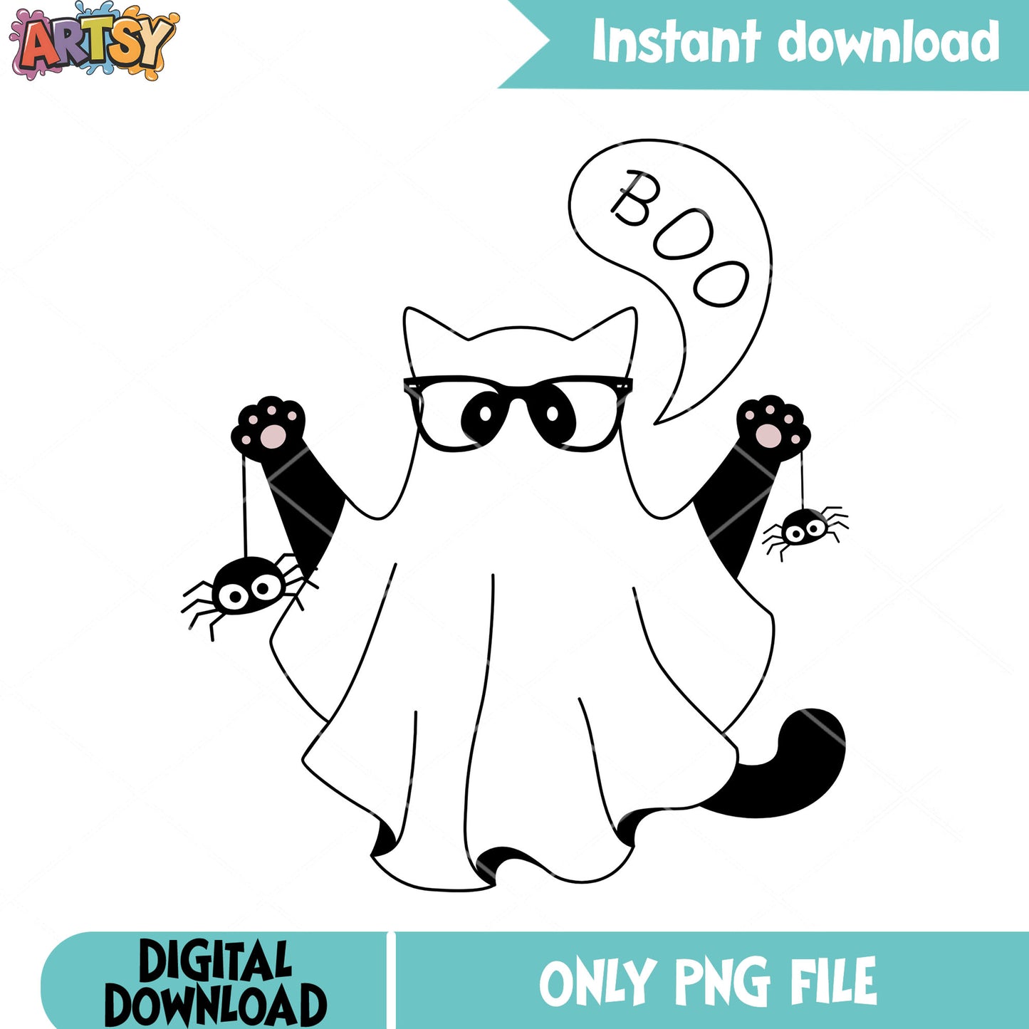 Funny black cat blanket png, scary spider png, scary night png