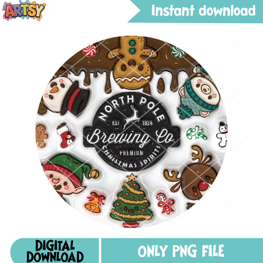 Funny christmas brewing png, label holiday png, party drinks png - Copy