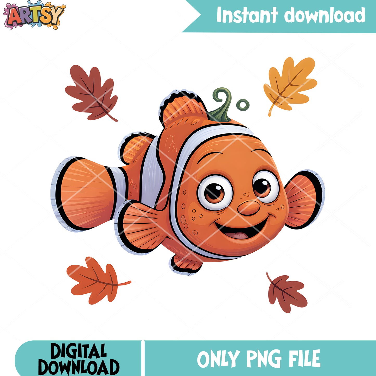 Funny fish nemo costume png, poster nemo png, clownfish nemo png